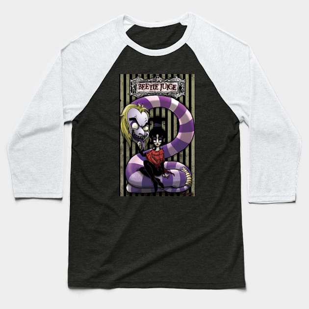 Beetlejuice with Lydia Baseball T-Shirt by Legends Studios LHVP